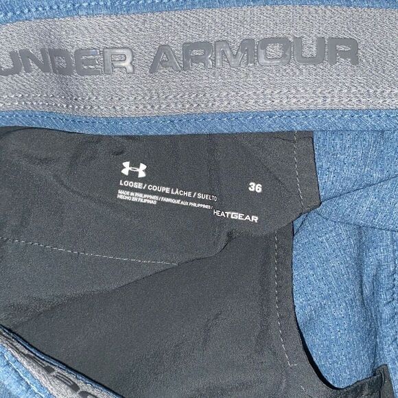 Under Armour Men's Blue Solid HeatGear Performance Golf Shorts Size 36 - Picture 7 of 8